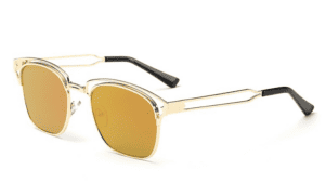 Bamware - Frankie Flat Lens Art Gold Deco Sunglasses