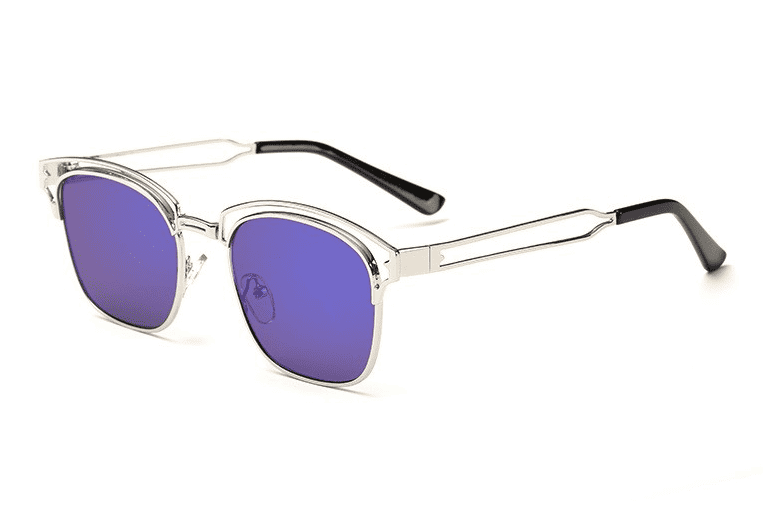 Bamware - Frankie Art Deco Flat Lens Schoolboy Flat Lens Sunglasses